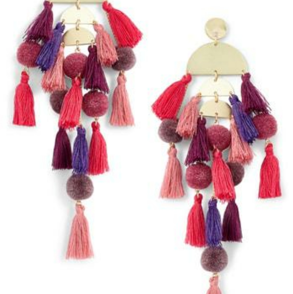 Stella Ruby Calypso Tassel Earrings 30$